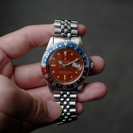 ロレックス/GMT-マスターPCG1675マーク１/レッド・トロピカル/ROLEX GMT-MASTER Ref.1675 PCG Mk1 Dial "RED TROPICAL" 1960y - 画像 (3)