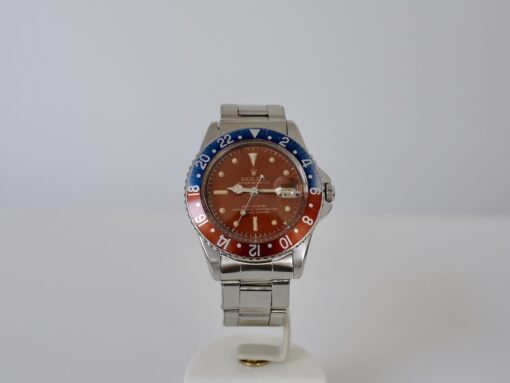 ロレックス/GMT-マスターPCG1675マーク１/レッド・トロピカル/ROLEX GMT-MASTER Ref.1675 PCG Mk1 Dial "RED TROPICAL" 1960y - 画像 (4)
