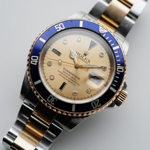 ロレックス/サブマリーナデイト16613SG保証書付き8Pダイヤ/3Pサファイア/ROLEX SUBMARINER DATE Ref.16613SG P 18KYG 2000y - 画像 (2)