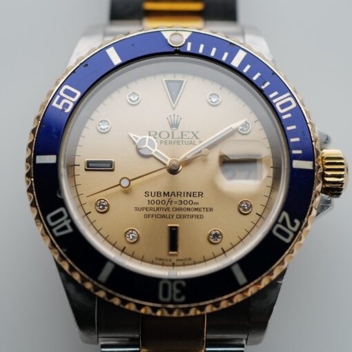 ロレックス/サブマリーナデイト16613SG保証書付き8Pダイヤ/3Pサファイア/ROLEX SUBMARINER DATE Ref.16613SG P 18KYG 2000y - 画像 (3)