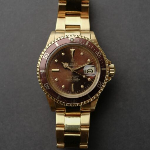 ロレックス/サブマリーナデイト1680/8/トロピカル/フジツボ/ROLEX SUBMARINER DATE 1680/8 18KYG "TROPICAL" Nipple Dial 1970y - 画像 (2)