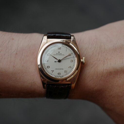 ロレックス/バブルバック/14Kピンクゴールド/Ref.3131/ROLEX OYSTER PERPETUAL Ref. 3131 "Bubble Back" 14K Pink Gold 1946 - 画像 (2)