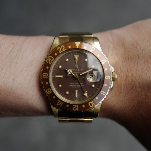 ロレックス/GMTマスター1675/8/茶つぼ/保証書/ROLEX GMT-MASTER Ref.1675/8  "Nipple Dial" 18KYG 1971y - 画像 (5)