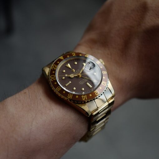 ロレックス/GMTマスター1675/8/茶つぼ/保証書/ROLEX GMT-MASTER Ref.1675/8  "Nipple Dial" 18KYG 1971y - 画像 (6)