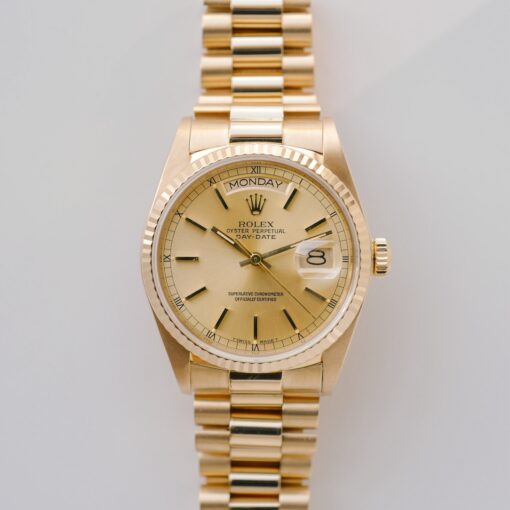 ロレックス/デイデイト/1985年/シャンパンダイヤル/保証書付き/ROLEX DAY-DATE Ref.18038 18KYG 1985y with Paper - 画像 (4)