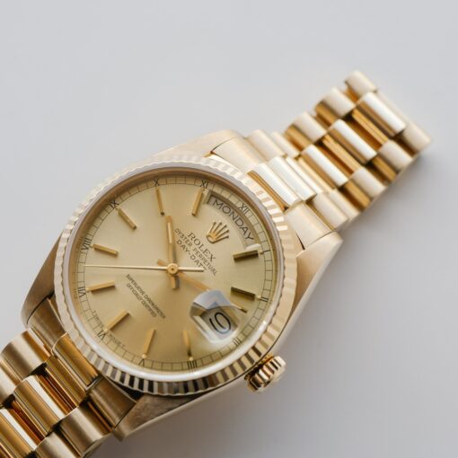 ロレックス/デイデイト/1985年/シャンパンダイヤル/保証書付き/ROLEX DAY-DATE Ref.18038 18KYG 1985y with Paper - 画像 (8)