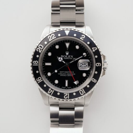 ロレックス/GMTマスター2/16710/P番/2000年/黒ベゼル/横穴あり/保証書付きフルセット/ROLEX GMT-MASTER 2 Ref.16710 "Black Bezel" 2000y Full Set - 画像 (6)