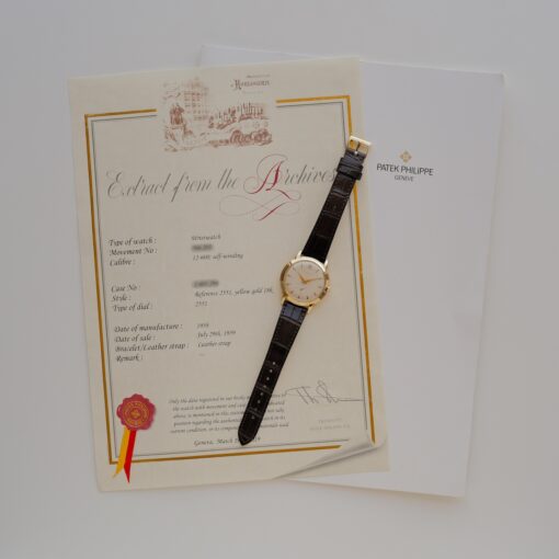 パテック・フィリップ/カラトラバ/2551/12-600AT/18KYG/1958yアーカイブ証明書付き/PATEK PHILIPPE CALATRAVA Ref.2551/cal.12-600 with Archive Paper - 画像 (2)