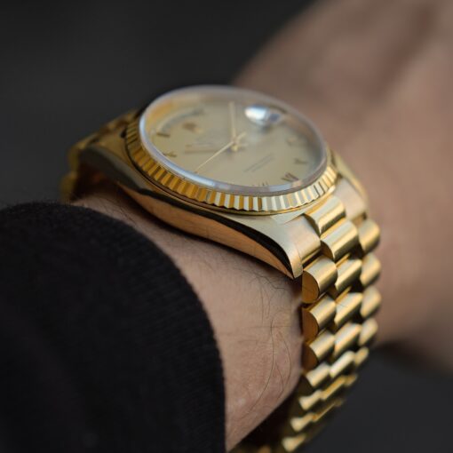 ロレックス/デイデイト36/18238/S番/ローマ数字/18Kイエローゴールド/ROLEX DAY-DATE 36 Ref.18238 18KYG "Roman" 1993 Box and Papers - 画像 (4)