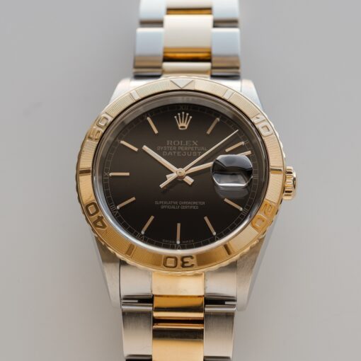 ロレックス/デイトジャスト16263/サンダーバード/ブラックダイヤル/18KYGベゼル/ROLEX DATE-JUST 36 Ref.16263 "Thunderbird" Black Dial 18KYG Bezel 2003 - 画像 (3)