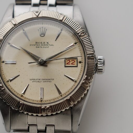 ロレックス/デイトジャスト6609/サンダーバード/シルバーダイヤル/WGベゼル/ROLEX DATE-JUST REF.6609 "Thunderbird" Silver Dial WG Bezel 1957 - 画像 (3)