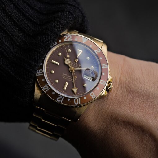 ロレックス/GMTマスター1675/8/茶つぼ/ブレス付/ROLEX GMT-MASTER "Brown Nipple Dial" Ref.1675/8 18KYG with Bracelet 1975y - 画像 (3)
