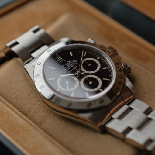 ロレックス/デイトナ16520/R番/段落ちマーク１/逆6/シングルバックル/裏蓋シール/ワンオーナー/ROLEX DAYTONA REF.16520 "Floating Dial" Invert 6 Single Buckle 1988 from first owner - 画像 (4)