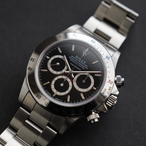 ロレックス/デイトナ16520/R番/段落ちマーク１/逆6/シングルバックル/裏蓋シール/ワンオーナー/ROLEX DAYTONA REF.16520 "Floating Dial" Invert 6 Single Buckle 1988 from first owner - 画像 (6)