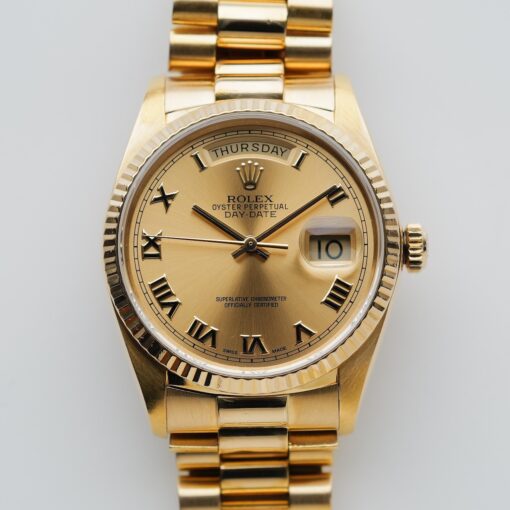ロレックス/デイデイト18038/18Kイエローゴールド/ローマンインデックス/保証書付き/ROLEX DAY-DATE Ref.18038 Roman Dial 18KYG 1985Y - 画像 (5)