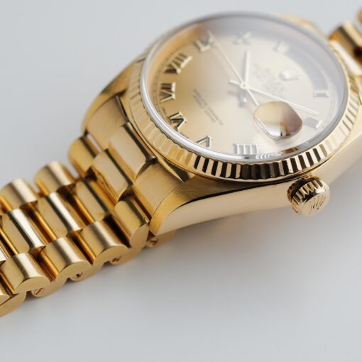 ロレックス/デイデイト18038/18Kイエローゴールド/ローマンインデックス/保証書付き/ROLEX DAY-DATE Ref.18038 Roman Dial 18KYG 1985Y - 画像 (6)