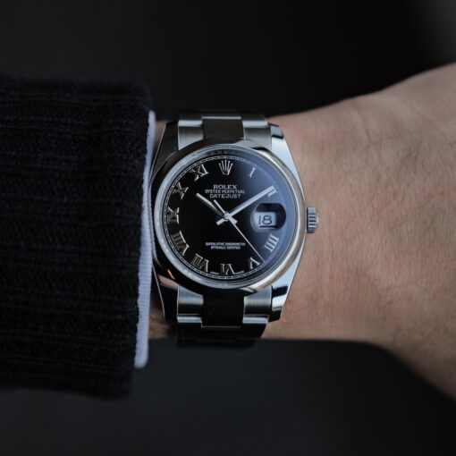 ロレックス/デイトジャスト/116200/ランダム品番/ブラックローマンダイヤル/保証書付きフルセット/ROLEX DATE-JUST Ref.116200 Black Roman Dial 2012Y with Paper - 画像 (3)