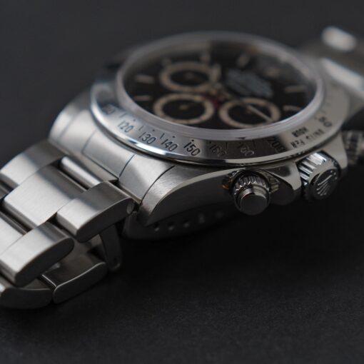 ロレックス/デイトナ16520/R番/段落ちマーク1ダイヤル/200タキ/逆6/シングルバックル/ROLEX DAYTONA REF.16520 “Mk.1 Floating Dial”  Mk.1 200 Tachy Bezel 1988y - 画像 (6)