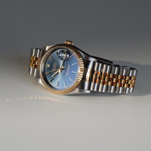 ロレックス/デイトジャスト16233/U番/トリチノバ/ブルーダイヤル/18Kイエローゴールド/ROLEX DATE-JUST Ref.16233 "Tritinova" Blue Dial 1997-98y - 画像 (6)
