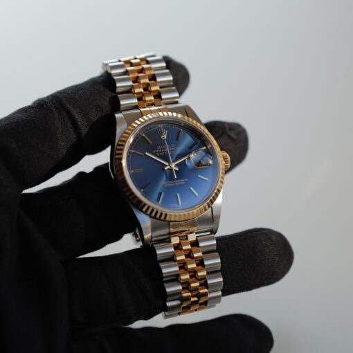 ロレックス/デイトジャスト16233/U番/トリチノバ/ブルーダイヤル/18Kイエローゴールド/ROLEX DATE-JUST Ref.16233 "Tritinova" Blue Dial 1997-98y - 画像 (5)