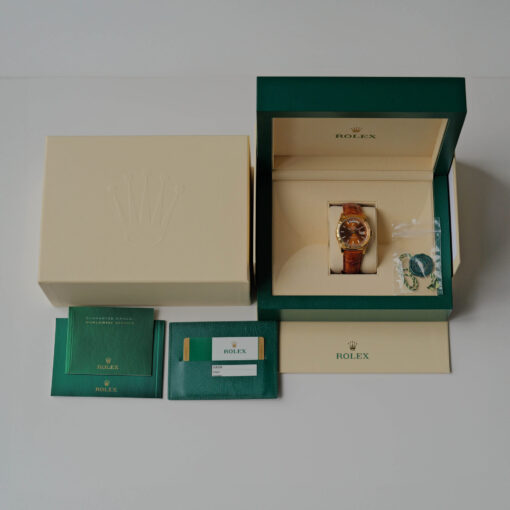 ロレックス/デイデイト118138/コニャック/18Kイエローゴールド/ほぼ未使用/ROLEX DAY DATE REF.118138 "COGNAC" 18KYG FULL SET 2017y NEVER USED - 画像 (2)