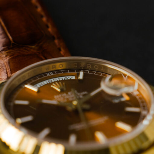 ロレックス/デイデイト118138/コニャック/18Kイエローゴールド/ほぼ未使用/ROLEX DAY DATE REF.118138 "COGNAC" 18KYG FULL SET 2017y NEVER USED - 画像 (7)