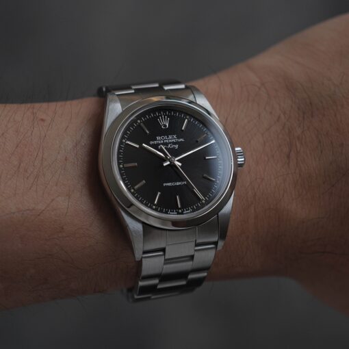 ロレックス/エアキング14000/ブラックダイヤル/箱・保証書付き/ROLEX AIR-KING REF.14000 "BLACK" All Tritium with Box and Paper 1996y - 画像 (4)