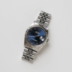 ロレックス/デイトジャスト16234/ブルーローマン/ 18Kホワイトゴールドベゼル/箱・保証書付き/ROLEX DATE-JUST REF.16234 "BLUE ROMAN" 18KWG bezel with Box and Paper 2001y