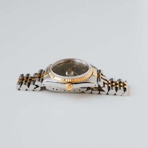 ロレックス/デイトジャスト/X番/グレー ローマンダイヤル/箱・保証書付フルセット/ROLEX DATE-JUST REF.16233 18KYG “GREY ROMAN” 1991y with Box and Paper - 画像 (8)