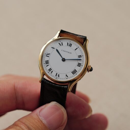 カルティエ/リヴィエラLM/10713/パリ表記/ホワイトローマン/18Kイエローゴールド/CARTIER RIVIERA LM REF.10713 "PARIS" White Roman Dial 18KYG 1970s - 画像 (7)